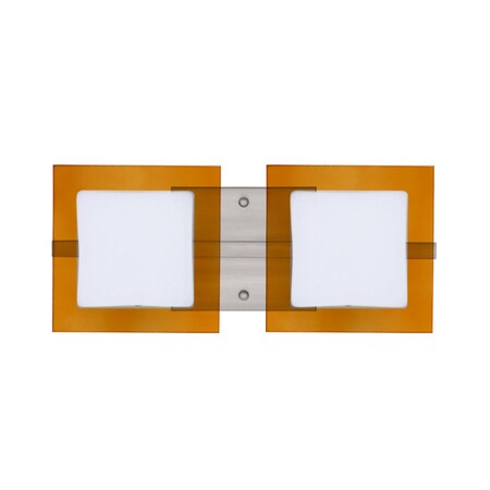 Besa Lighting Alex Vanity, Opal/Armagnac, Satin Nickel Finish, 2x50W Halogen 2WS-7735TG-SN